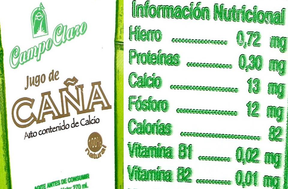 Valor nutricional de la cana de azucar